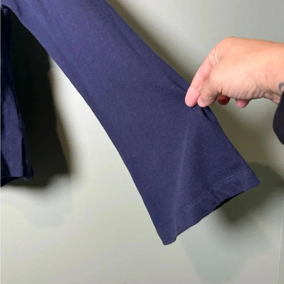 Anthropologie‎ Women’s La Belle Cropped Graphic Hoodie Size X-Small Navy Blue - Picture 2 of 4